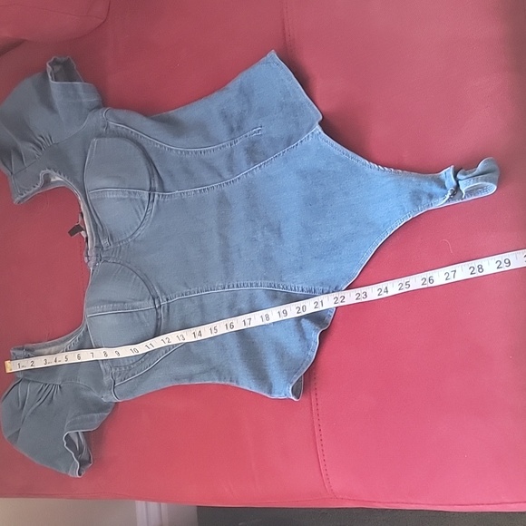 Blashe Short Sleeve Denim fitted top size L - Picture 9 of 16